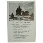 Postkarte mit deutscher Militärliedserie Am Abend auf der Heide